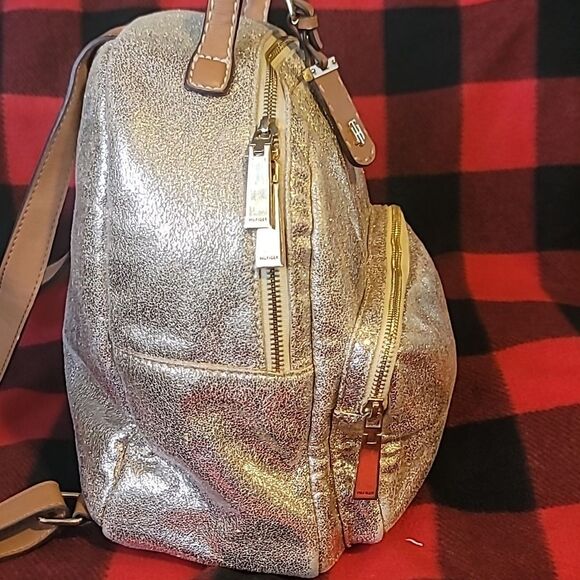 2/$20 Tommy Hilfiger Metallic Gold Backpack - Picture 6 of 7